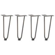 Gambe a forcina per tavolino 4 pz in acciaio naturale 30 cm in acciaio massiccio 4012419