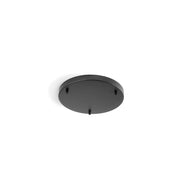 Rosone Multicavo 3 Fori In Metallo Nero Opaco D35Cm