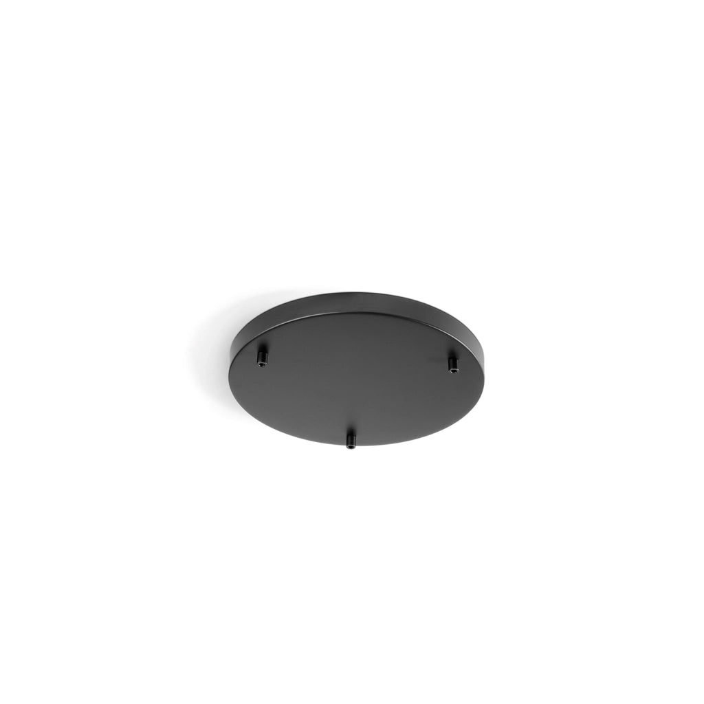 Rosone Multicavo 3 Fori In Metallo Nero Opaco D35Cm