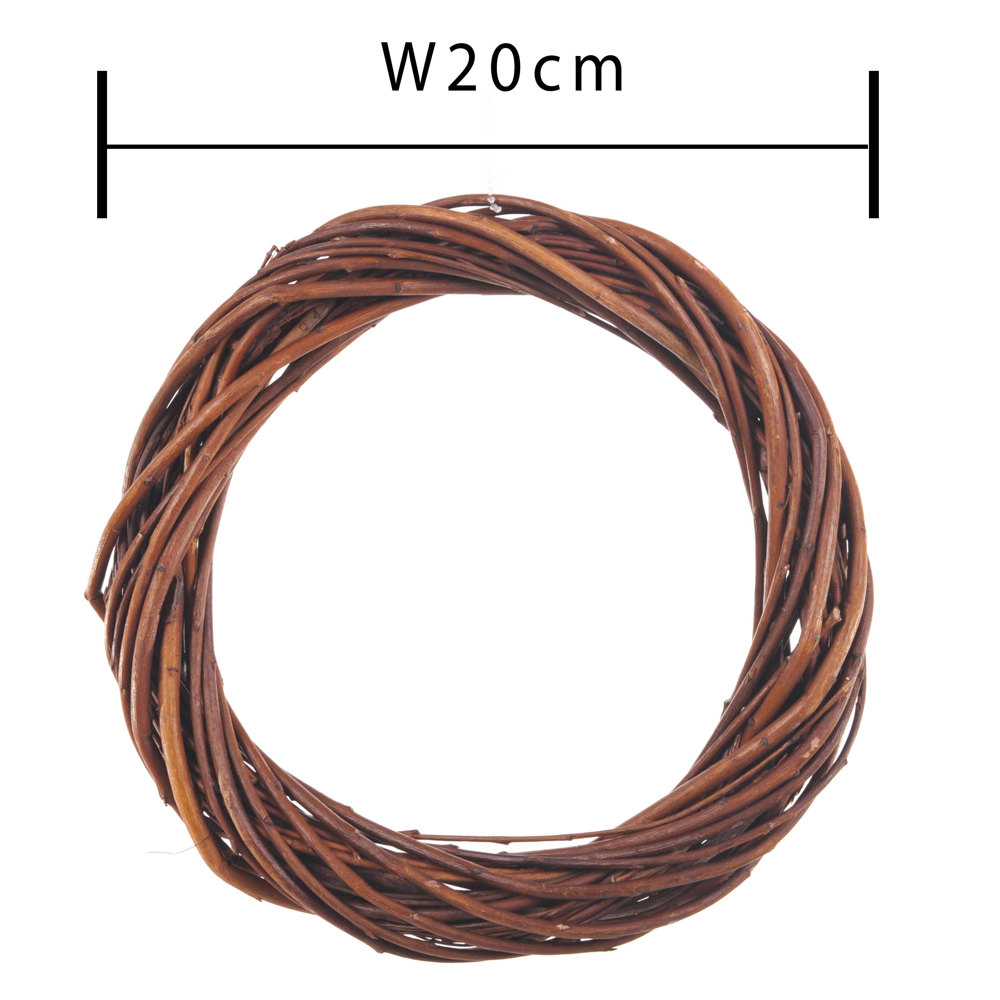 Set 9 Coroncine Naturale di Rattan Larghezza 20 cm