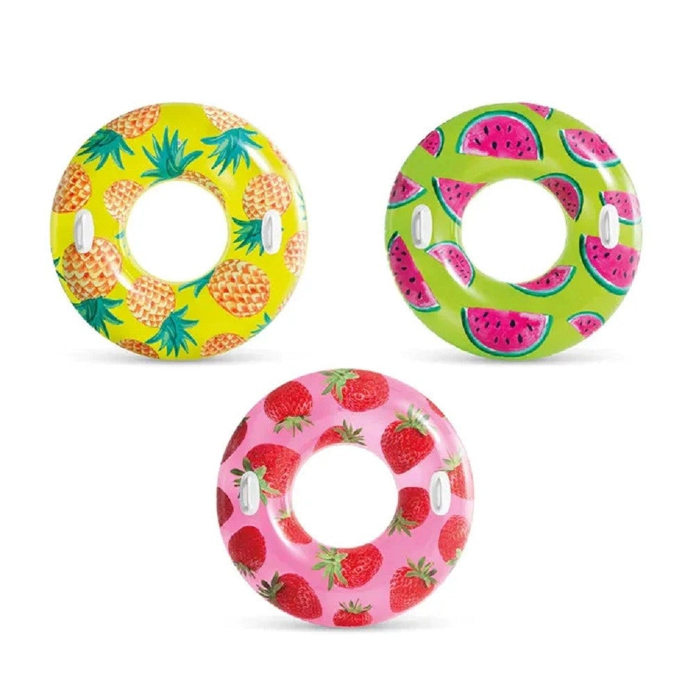 Trade Shop - Ciambella Salvagente Tropicale Frutta Estiva Con Maniglie 107cm Assortiti 56261 -