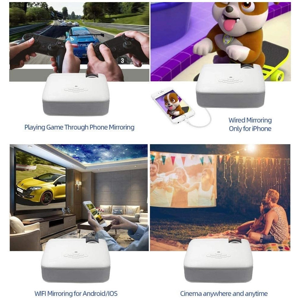 Trade Shop - Proiettore Wifi Led Proiezione 36-150 Pollici 5600 Lumen Usb Hdmi Vga Sd Q-a16b -