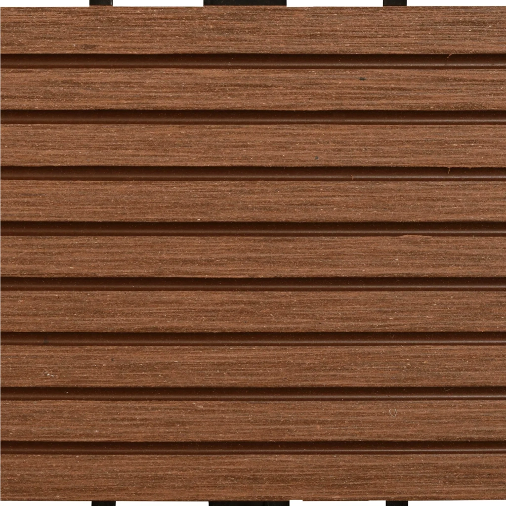 Piastrella per Decking 22 pz Marrone 30 x 30 cm WPC CFW3600907