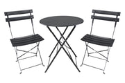 Set tavolo e sedie da giardino pieghevoli nero – Positano TRSP10PO