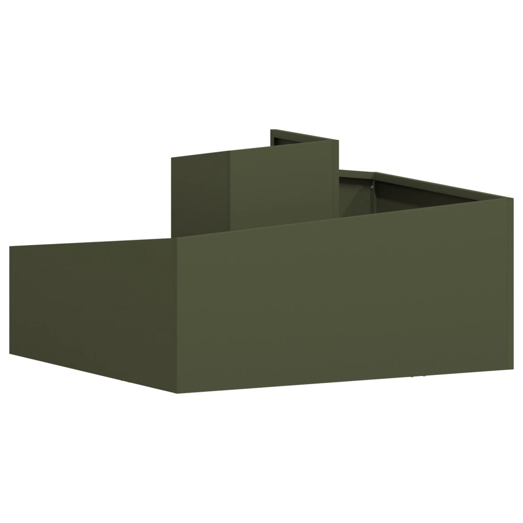 Fioriera Verde Oliva 80x80x50 cm in Acciaio laminato a freddo
