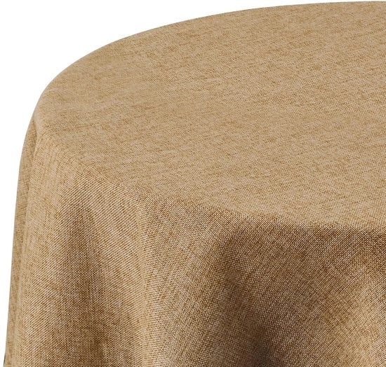 Tavolino con tovaglia lavabile, tovaglie per tavolo idrorepellenti con effetto loto, aspetto di lino, rotondo, 140cm, marrone scuro, 1 pezzo