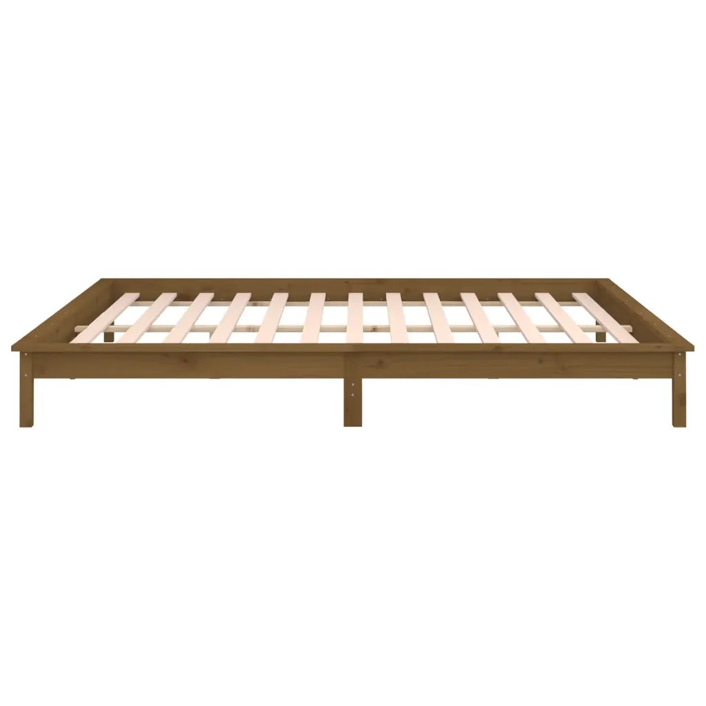 Giroletto LED-Struttura Letto con LED Ambra 120x190 cm Small Double Legno Massello