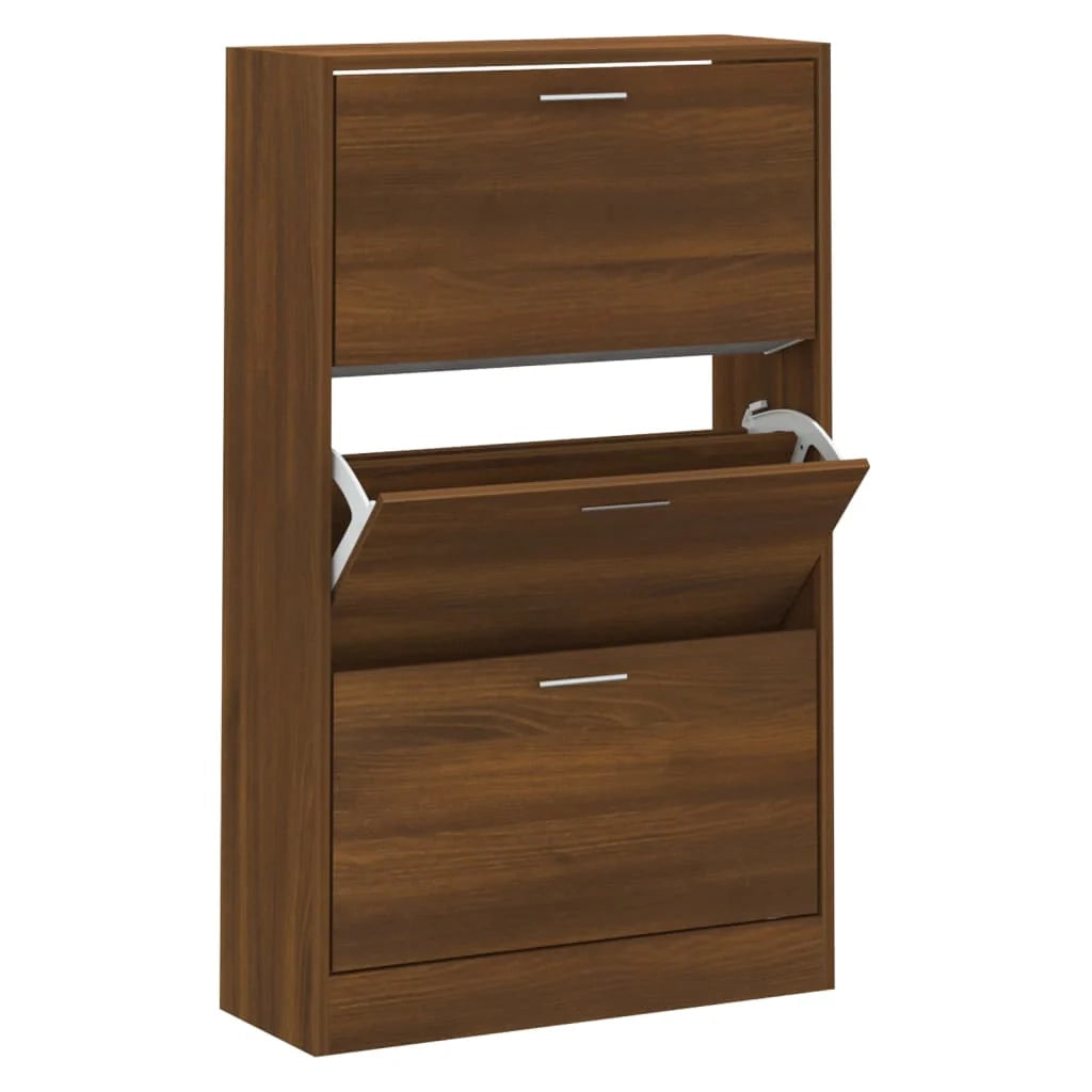 Scarpiera scarpiera mobile contenitore ingresso corridoio soggiorno 63 x 24 x 103 cm legno ingegnerizzato marrone 02_0021644