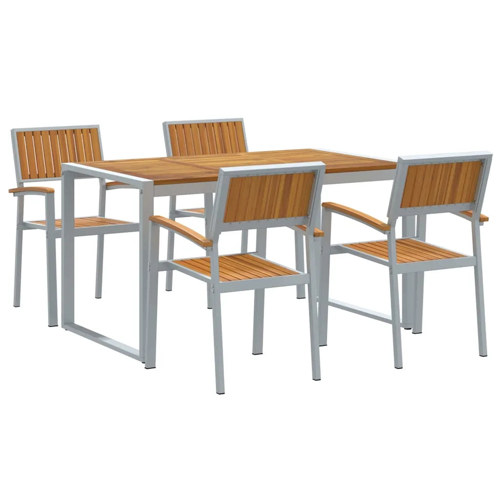 Set da Pranzo per Giardino 5 pcs Grigio 3284367