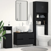 Mobile lavabo da bagno  Nero Rovere 80x33x60 cm Legno ingegnerizzato