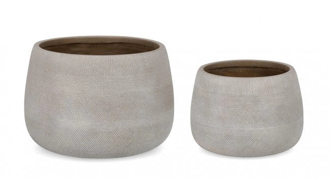 Set 2 Vasi Rigo Bomb Beige Basso