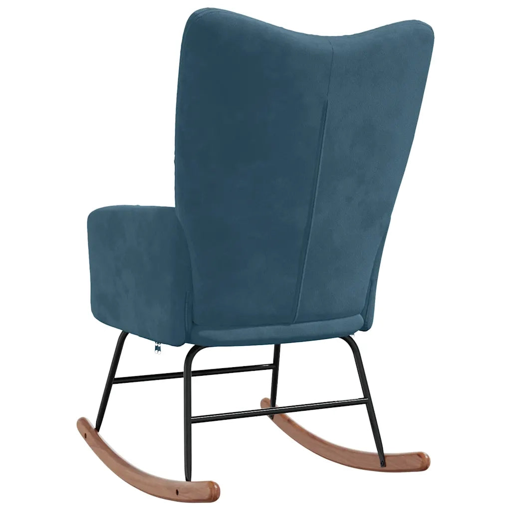 Sedia a Dondolo Blu in Velluto CFW6141126