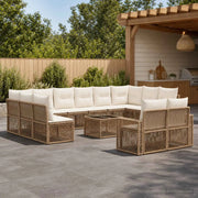 Set Divano da Giardino 13 pz Beige e Bianco Crema polyrattan 3435273