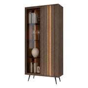 Mobile Espositore Katiso, Vetrina 8 Ripiani, 94x40x196h cm Marrone Noce