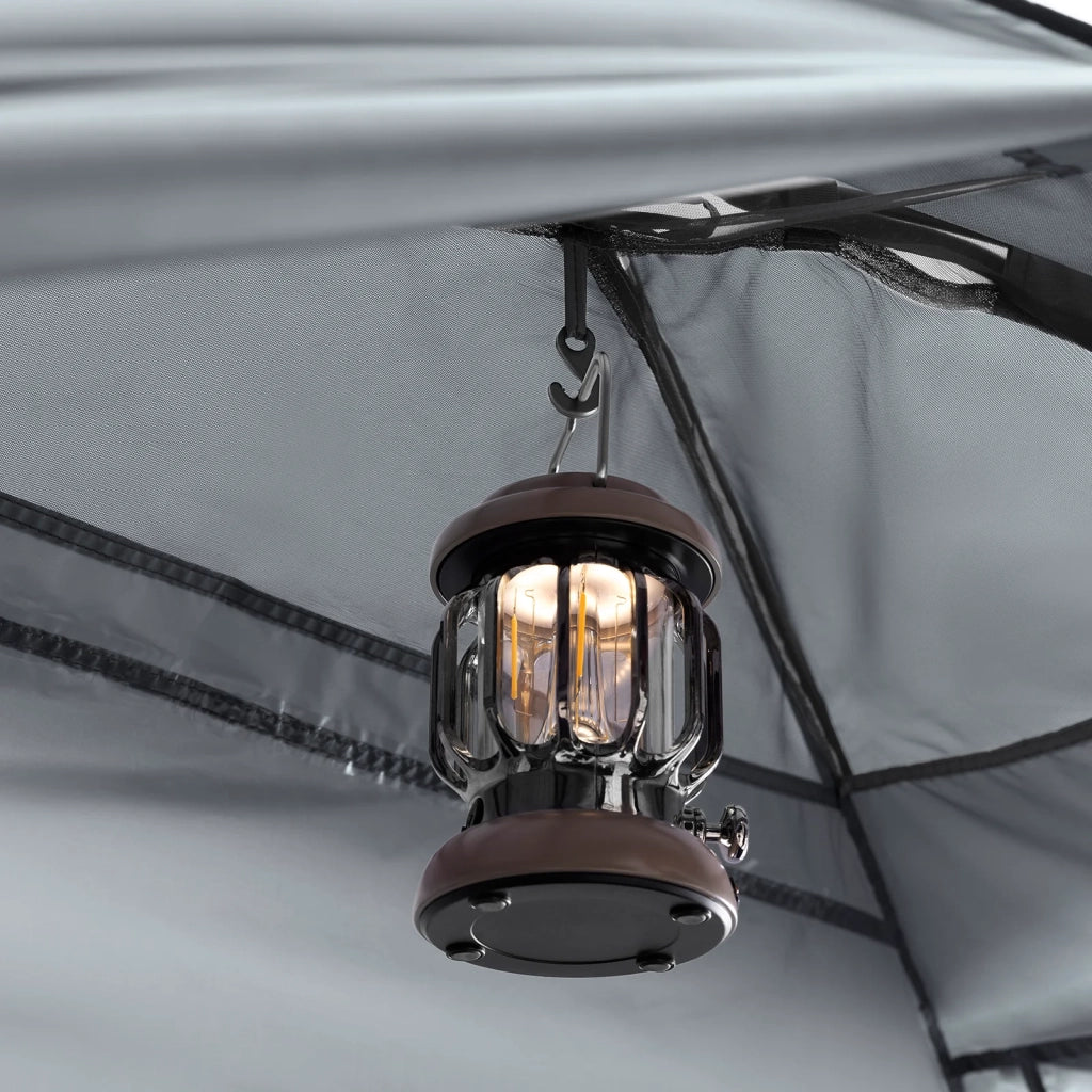 SoBuy Lettino da campeggio Brandina da campeggio Tenda da esterno con gancio per lampada e tasche porta scarpe Tenda 3 in 1 per 1 persona Pratica 193x86x160 cm OGS32-II-HG