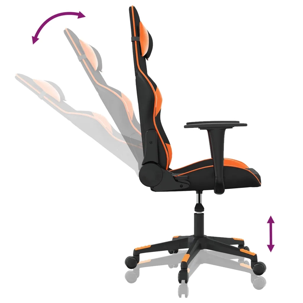 Sedia da Gaming | Sedia da e-sports Nero e Arancione in Similpelle