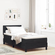 Letto a Sorgente LED con materasso Nero 100 x 200 cm Velluto