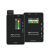 Sistema lavalier wireless Instarter con microfono integrato, 1 trasmettitore e 1 ricevitore, portata 50 m, connessione USB-C e batteria 6 h, ideale per registrazioni con telefono, tablet e PC