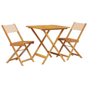 Set da Bistrot 3pz | Set Salotto da Giardino Beige in Tessuto e Legno Massello
