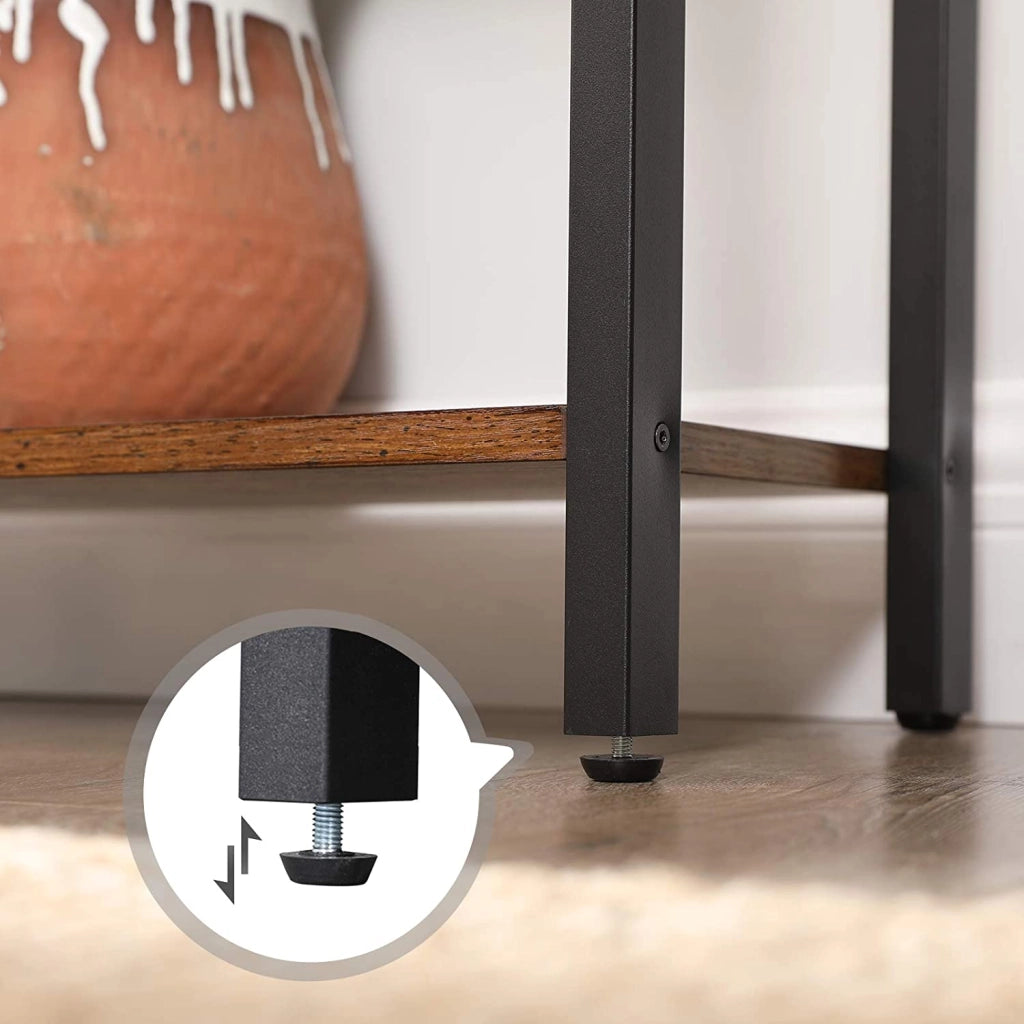 Libreria Valora Shelf in acciaio marrone rustico a 5 ripiani