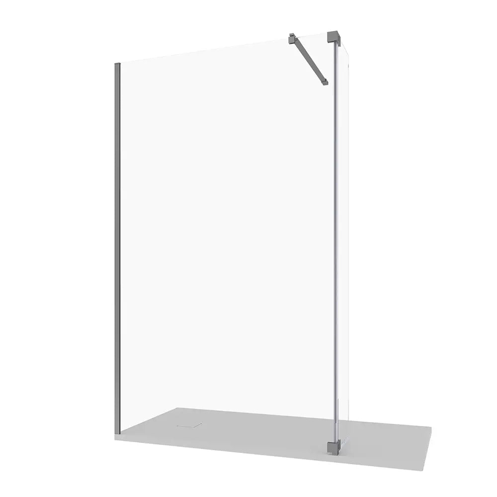 Doccia walk-in 120cm + anta 30cm vetro temperato anticalcare 10mm trasparente profili cromo | Naxos