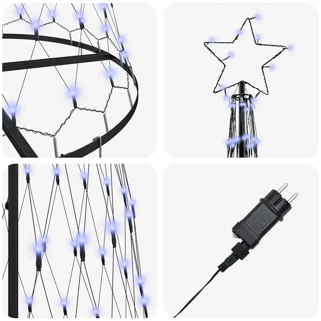 Albero di Natale LED con 355 LED Blu 302,5 cm Metallo