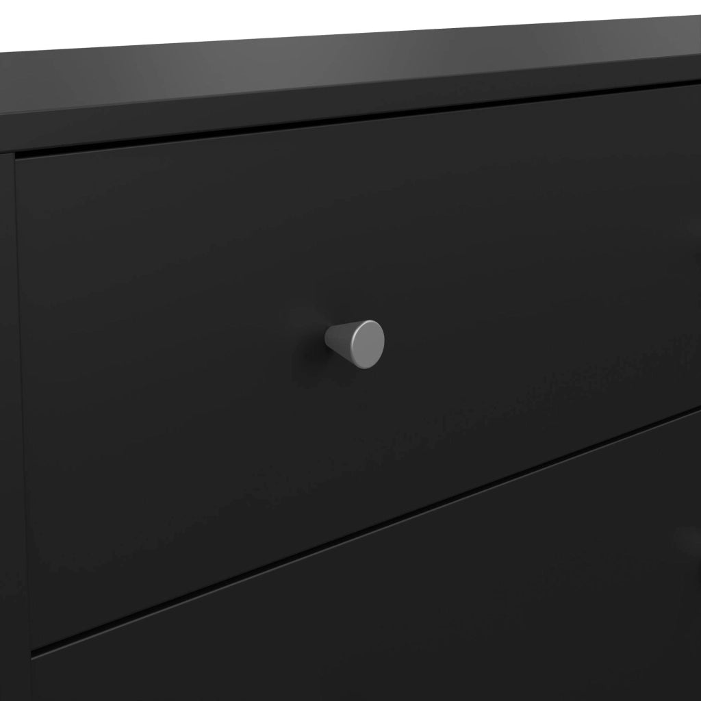 Credenza Rick, Buffet da soggiorno, Madia da salotto, Dispensa da cucina, 143x30 h68 cm, Nero