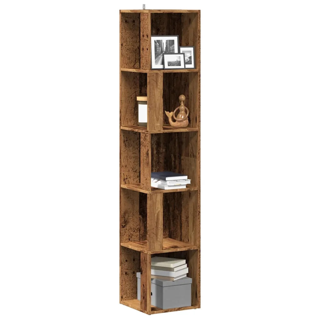 vidaXL Mobile Angolare Legno Antico 33x33x165 cm in Truciolato