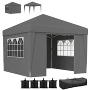 Tonnelle da Giardino Pieghevole 3x3x2,75 m ¨C Minimal ¨C Grigio Antracite con Finestre e Pareti