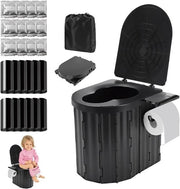 Toilet da campeggio extra grande pieghevole 365 cm alto con contenitore per carta e supporto per telefono