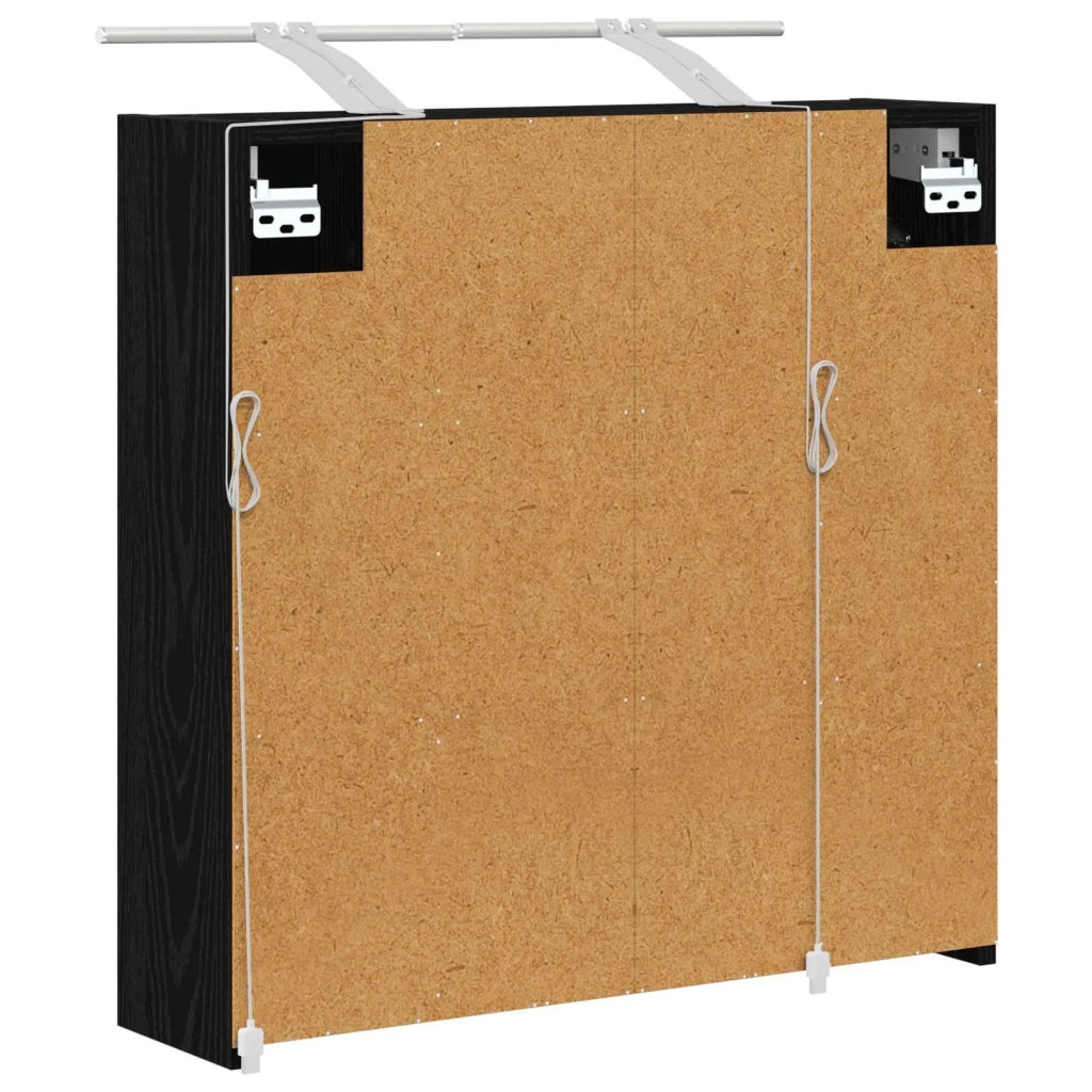 Mobiletto per specchio da bagno Rovere Nero 63,5 x 16 x 62,5 cm 889160
