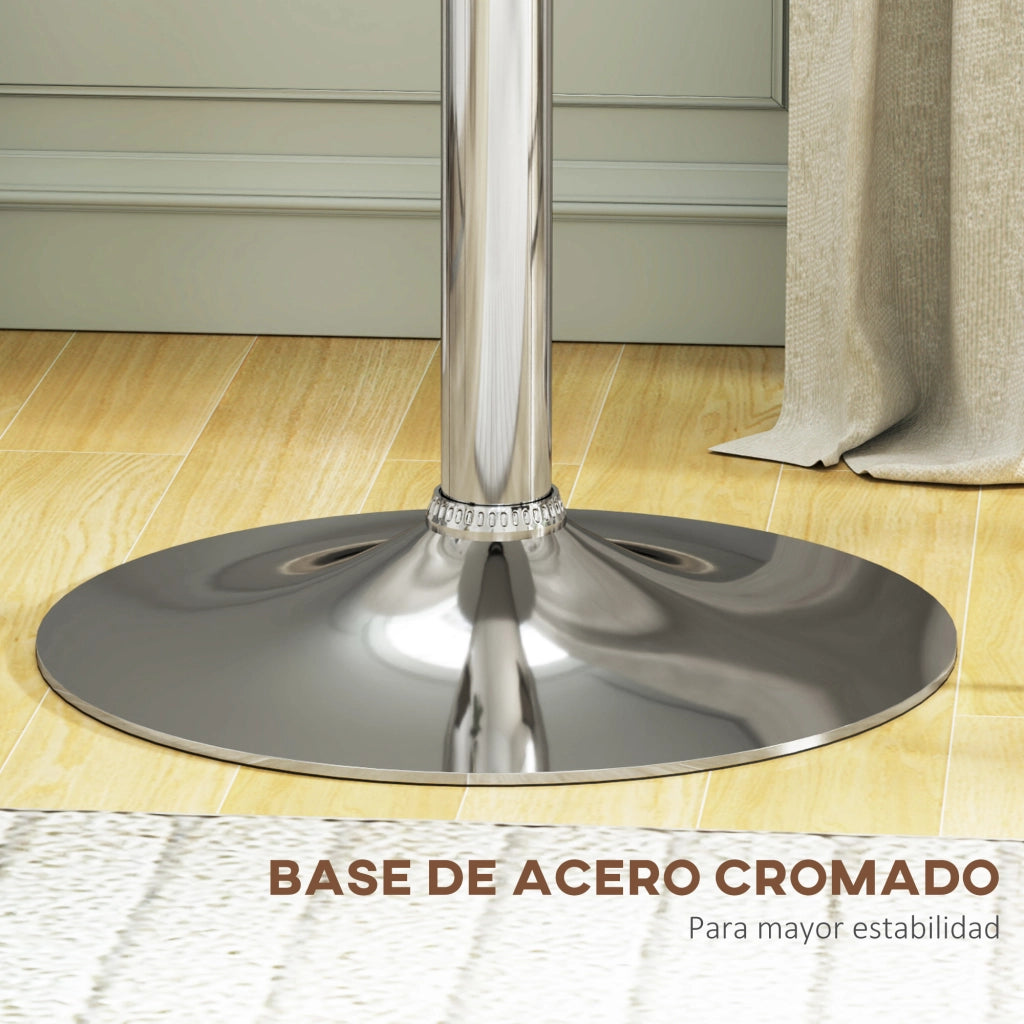Tavolo da Bar Girevole con Altezza Regolabile ¨C Zephmum ¨C Bianco ?63x67-93 cm