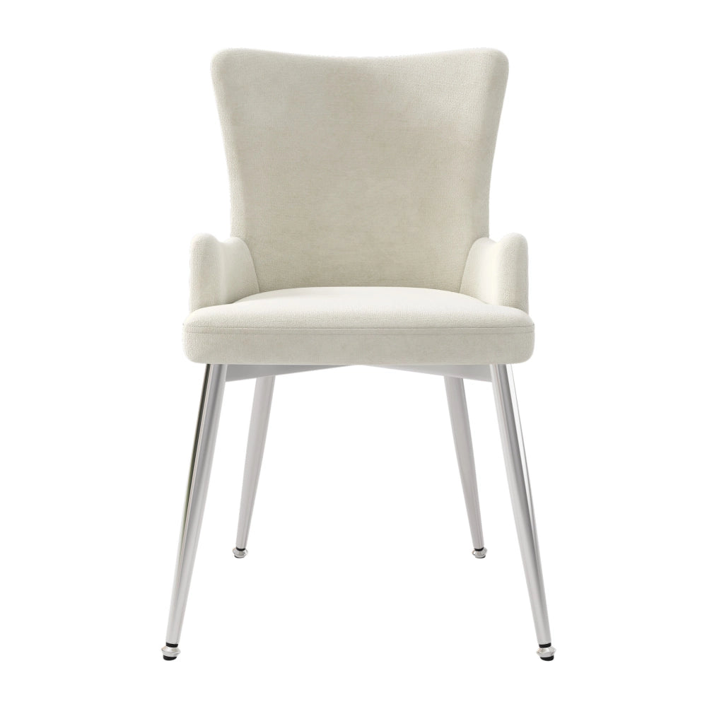 Sedia da pranzo 55x55x85 cm beige – velluto, set da 2