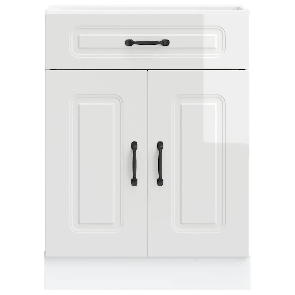 Mobile da cucina moderno con spazio contenitivo ottimizzato 60 x 46 x 81,5 cm in legno composito bianco lucido 02_0049912