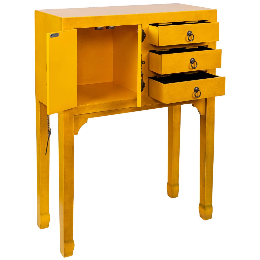 Mobile da ingresso in legno con 3 cassetti e 2 porte 63x26x83