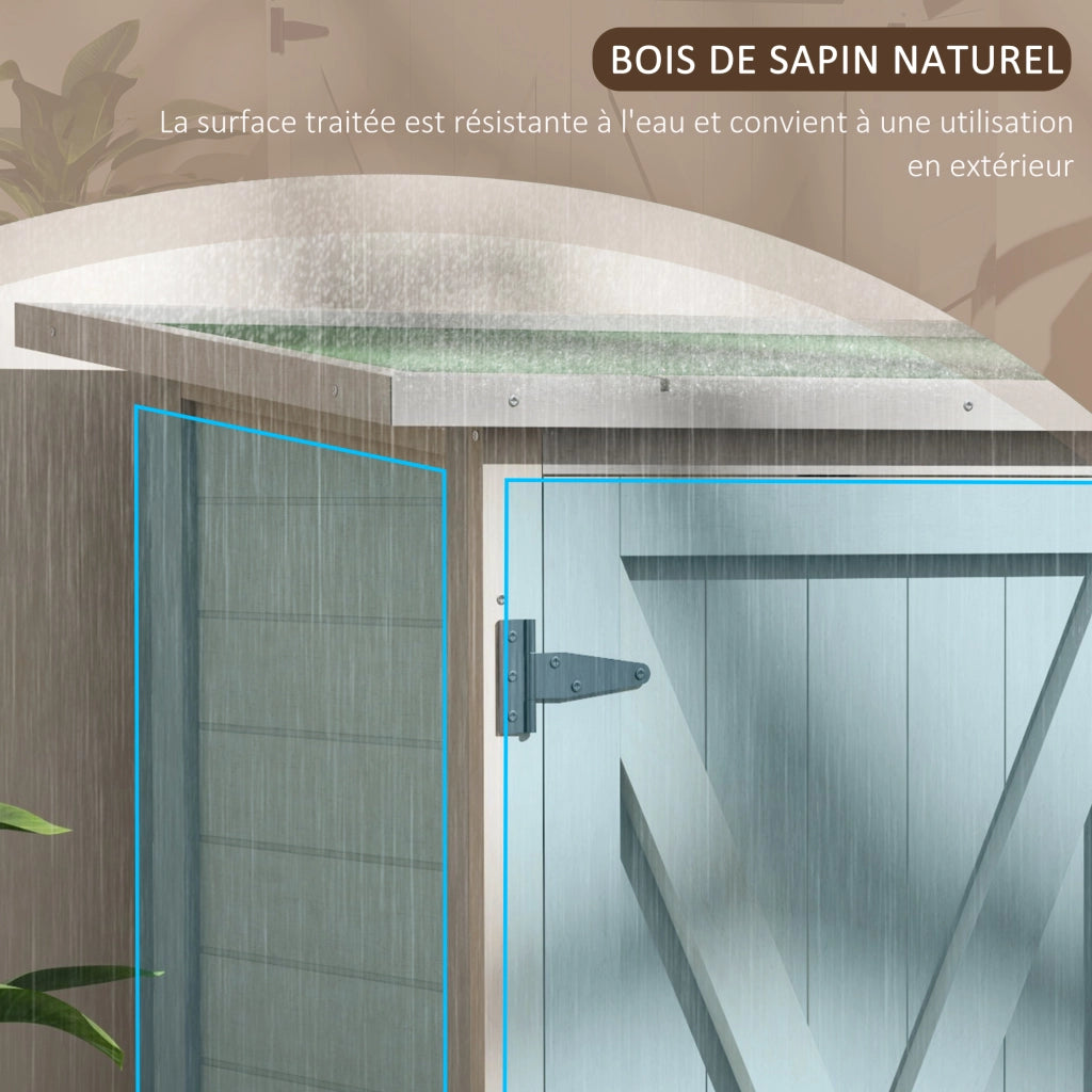 Armadio da Giardino ¨C Zephmum ¨C 2 Porte 2 Ripiani Grigio