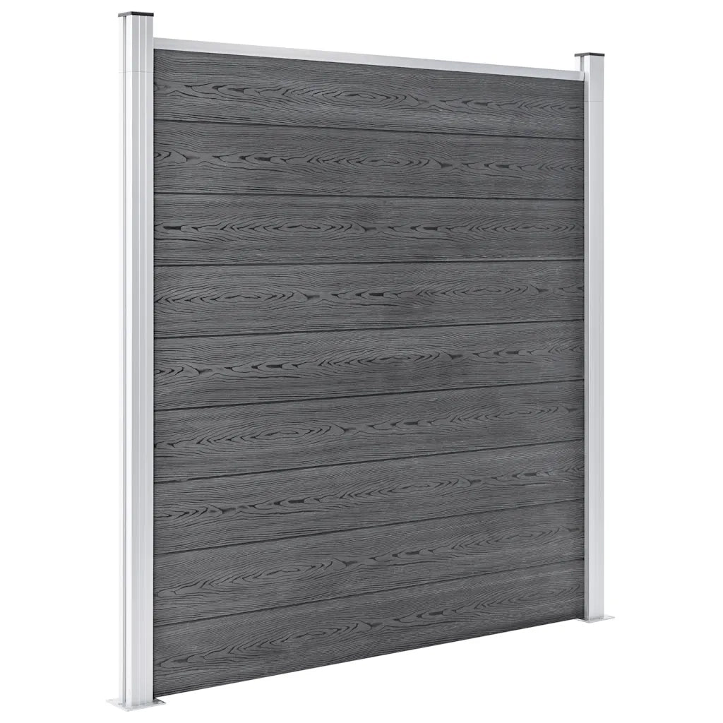 Pannelli Recinzione WPC 3 Quadrati 1 Inclinato 619x186 cm Grigi cod mxl 7339