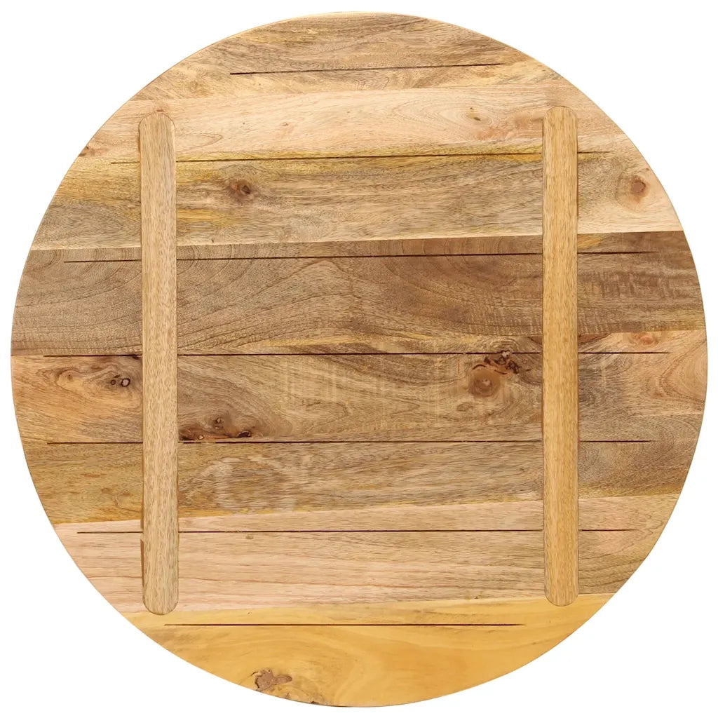 Piano per Tavolo Ã˜ 80x2,5cm Rotondo Legno Massello Grezzo Mango