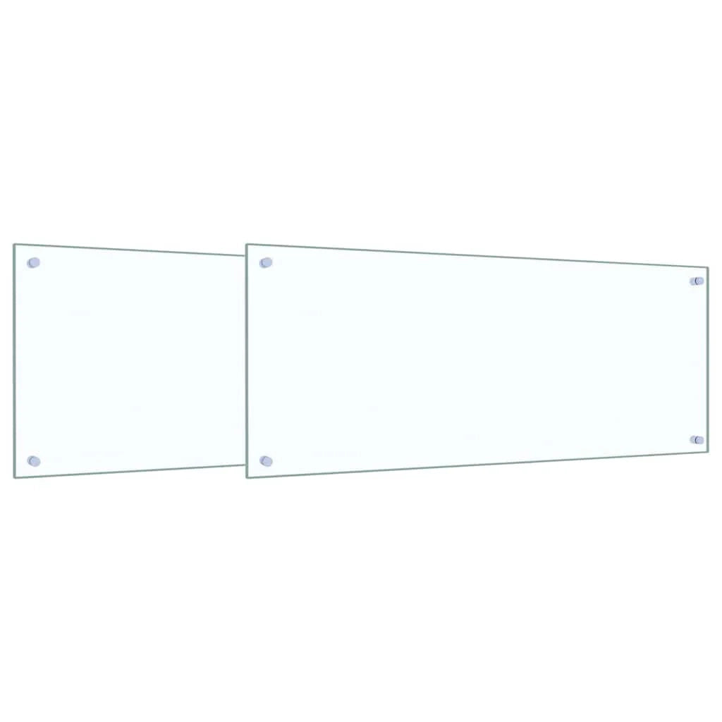 Set di 2 paraschizzi moderni per cucina resistenti al calore 100 x 40 cm in vetro temperato trasparente 02_0056226