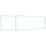 Set di 2 paraschizzi moderni per cucina resistenti al calore 100 x 40 cm in vetro temperato trasparente 02_0056226