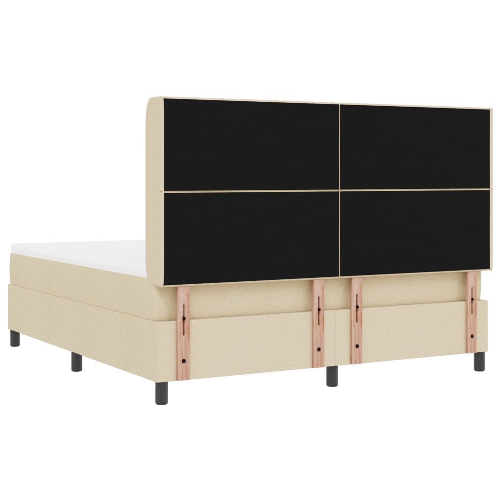 Letto Box Spring con Materasso Crema 180x200 cm Tessuto