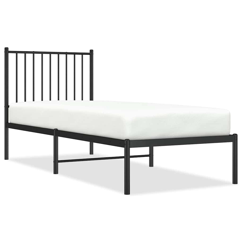 Giroletto con Testiera in Metallo Nero 75x190 cmcod mxl 81792