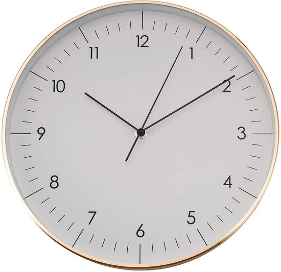 Orologio da Parete Grande a Cristallo, Stile Classico, Silenzioso, Design Moderno, Decorazione per Salotto, Cucina, 31 cm, in Bianco e Oro