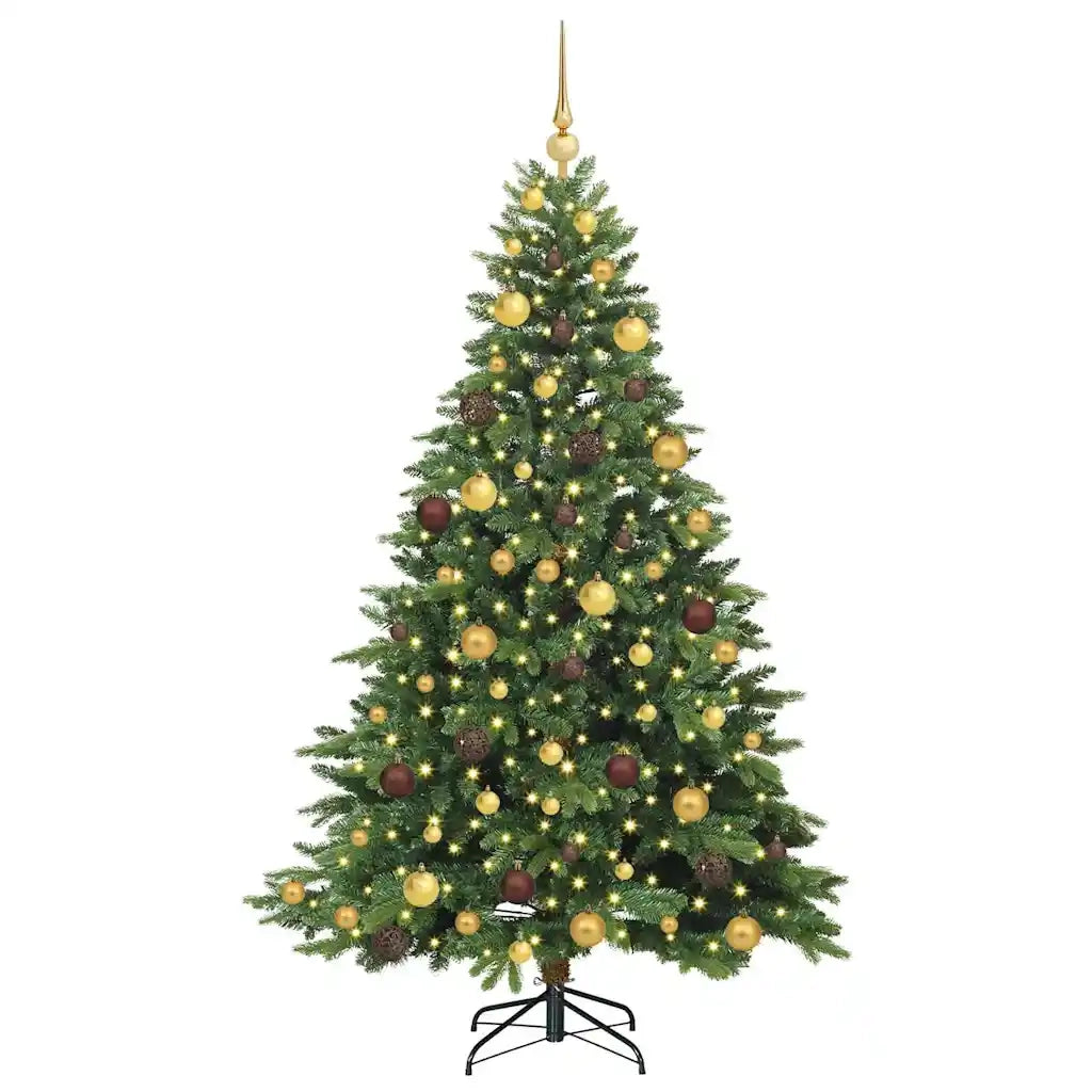 Albero di Natale artificiale con 300 LED Verde 180 cm PE e PVC 3397546