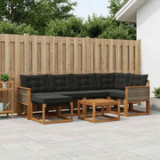 Set di divani da esterno 7 pz Naturale e Nero 3382076