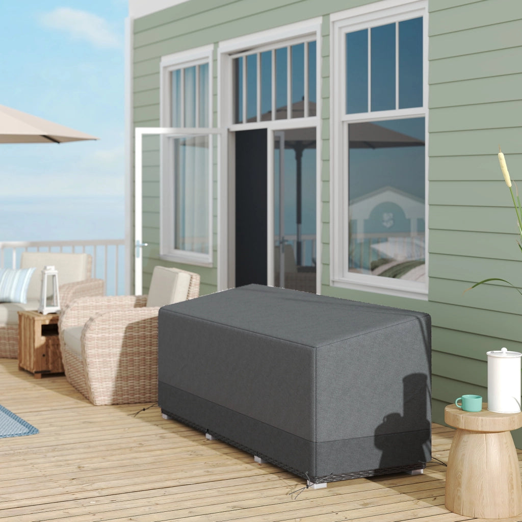 Copertura per Mobili da Giardino Impermeabile Antigelo Anti-UV 600D Oxford ¨C zephmum ¨C 190x72x76cm Grigio Chiaro