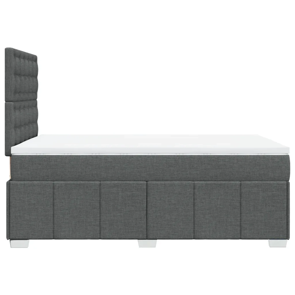 Giroletto a Molle con Materasso Grigio Scuro 120x190cm Tessuto