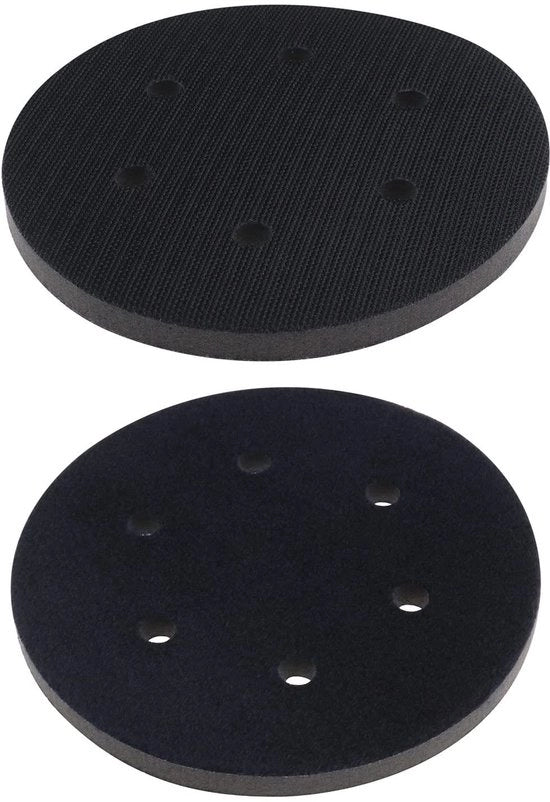 Schuurpad 150mm - Interface Pad con Spons morbido - 2 pezzi - 6 fori - Attacco e lusso - Resistente allo shock - Schuurmachine Pad