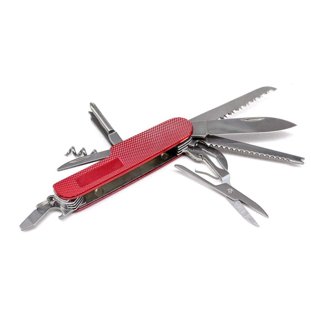 Trade Shop - Coltellino Svizzero Pieghevole Multiuso In Acciaio Inox Tascabile Da Campeggio -