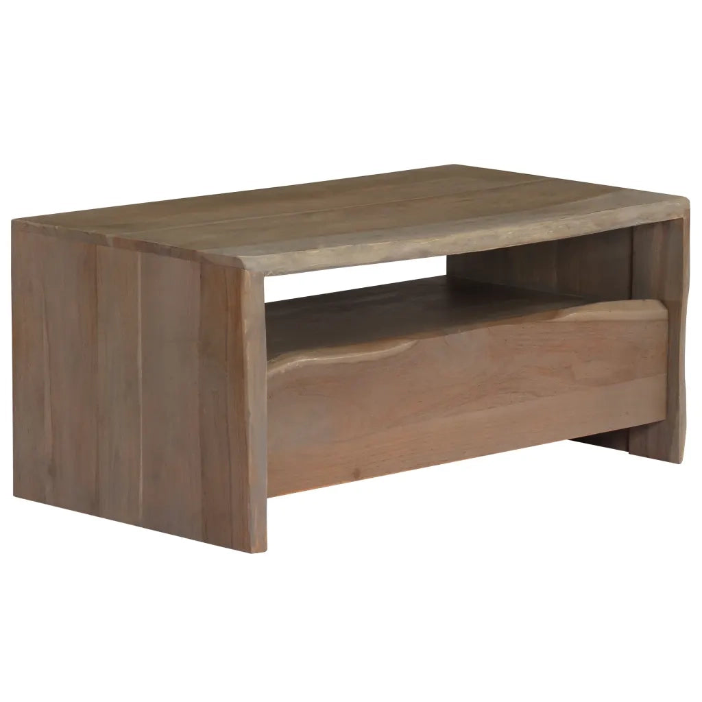 Tavolino da Caff¨¨-Tavolino da soggiorno-Tavolo da Caff¨¨ in Legno Massello di Acacia 90x50x40cm Grigio